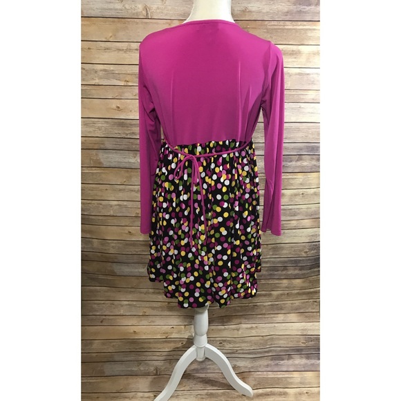 Girls Polka Dot Dress w/ Built-In Cardigan - Picture 3 of 5